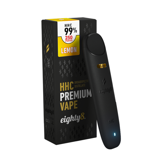 Vape de unică folosință cu conținut HHC cu aromă de lămâie, fără THC. 100% Legal.
